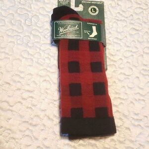 WOOLRICH  BUFFALO  CHECK  MERINO  LAMBSWOOL  CREW  MID  WEIGHT  SOCKS, NWT
